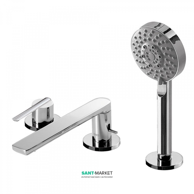 Смеситель на борт ванны Tres Lex-Tres с ручным душем хром 08116104