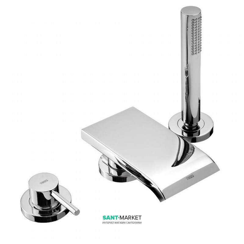 Смеситель на борт ванны Tres Max-Tres с ручным душем хром 162161