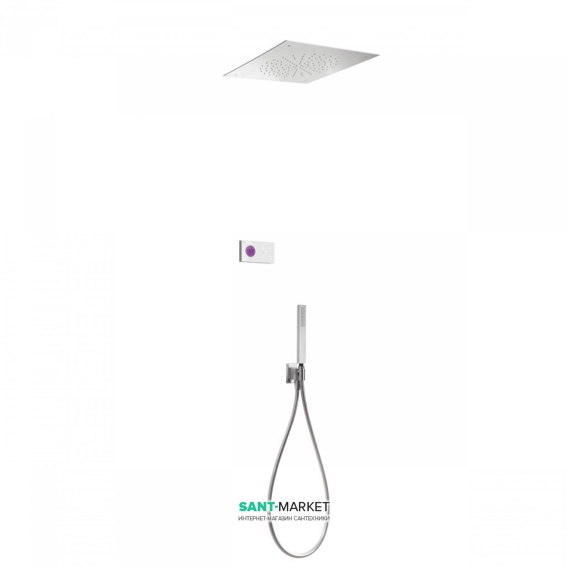 Электронная душевая система скрытого монтажа Tres Shower Technology с термостатом хром/белый 09286584