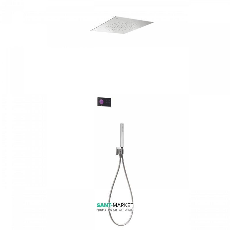 Электронная душевая система скрытого монтажа Tres Shower Technology с термостатом хром/черный 09288584