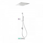 Электронная душевая система скрытого монтажа Tres Shower Technology хромотерапия с термостатом хром/белый 09286585