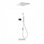 Електронна душова система прихованого монтажу Tres Shower Technology хромотерапія з термостатом хром/чорний 09288585