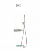 Електронна душова система прихованого монтажу Tres Shower Technology з термостатом і каскадним виливом сталь/білий 09286553AC