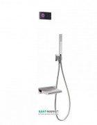 Електронна душова система прихованого монтажу Tres Shower Technology з термостатом і каскадним виливом хром/чорний 09288553