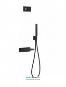 Електронна душова система прихованого монтажу Tres Shower Technology з термостатом і каскадним виливом чорний матовий/чорний 09288553NM