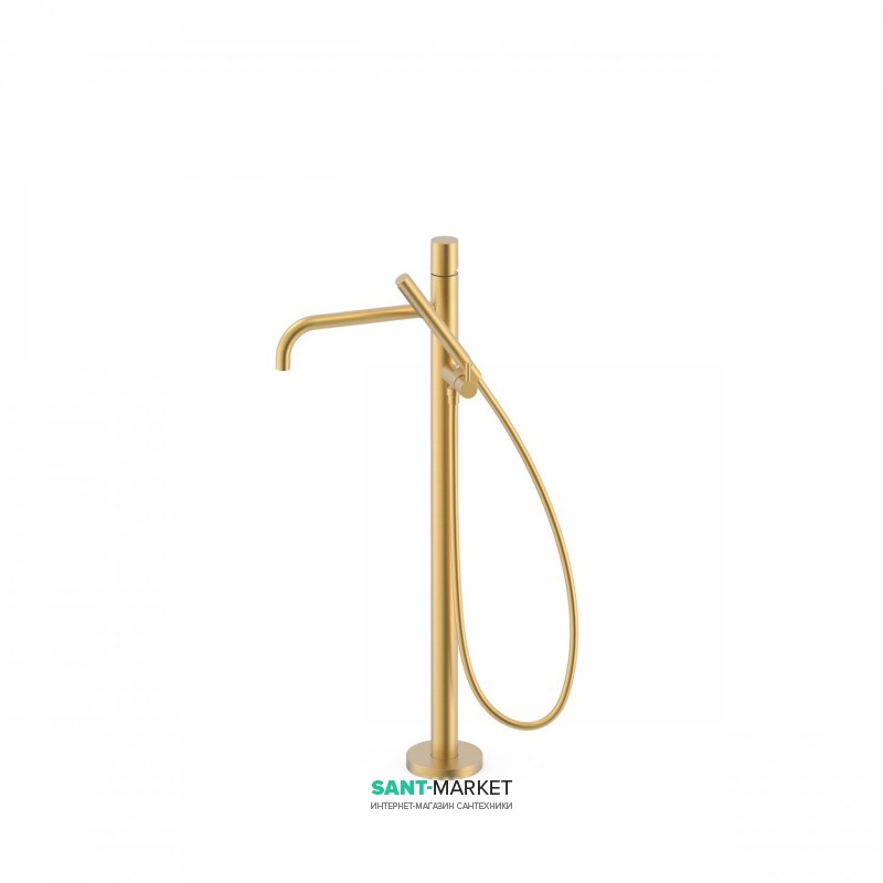 Смеситель для ванной Tres Study colors напольный с ручным душем матовое золото 26247002OM