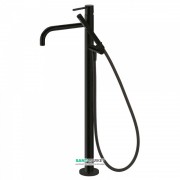 Смеситель для ванной Tres Study colors напольный с ручным душем черный матовый 26247001NM