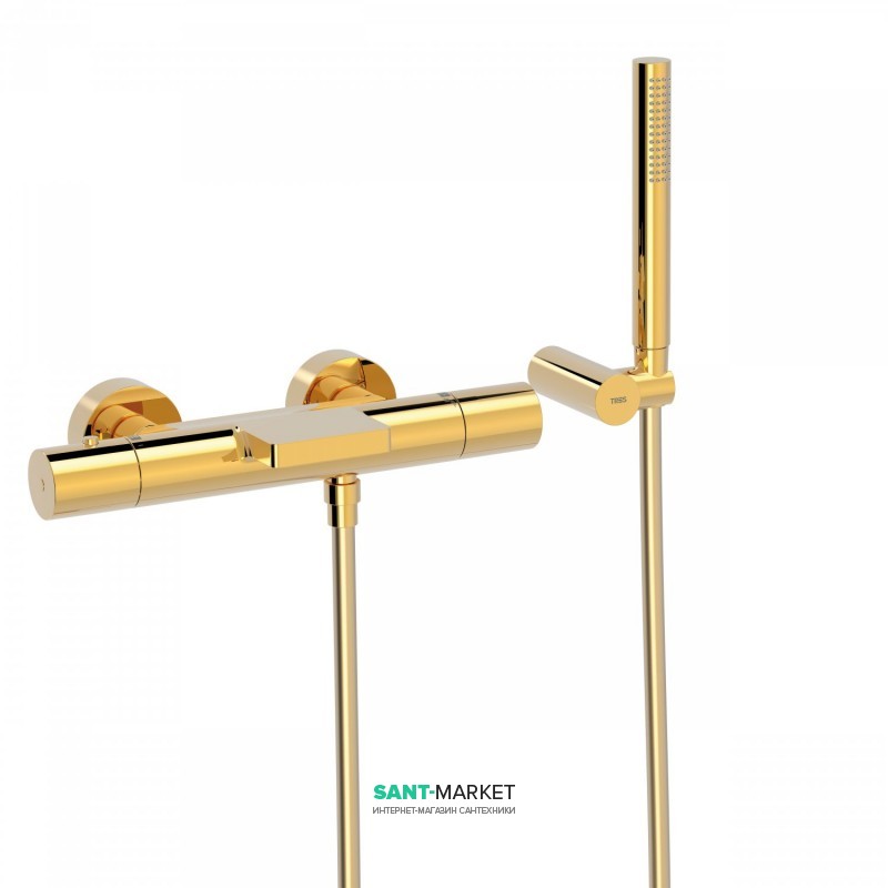 Термостат для ванни Tres Study colors з каскадним виливом та ручним душем золото 26117209OR