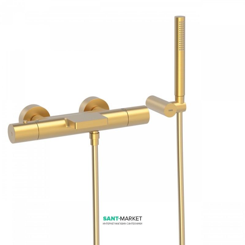 Термостат для ванной Tres Study colors с каскадным изливом матовое золото 26117209OM