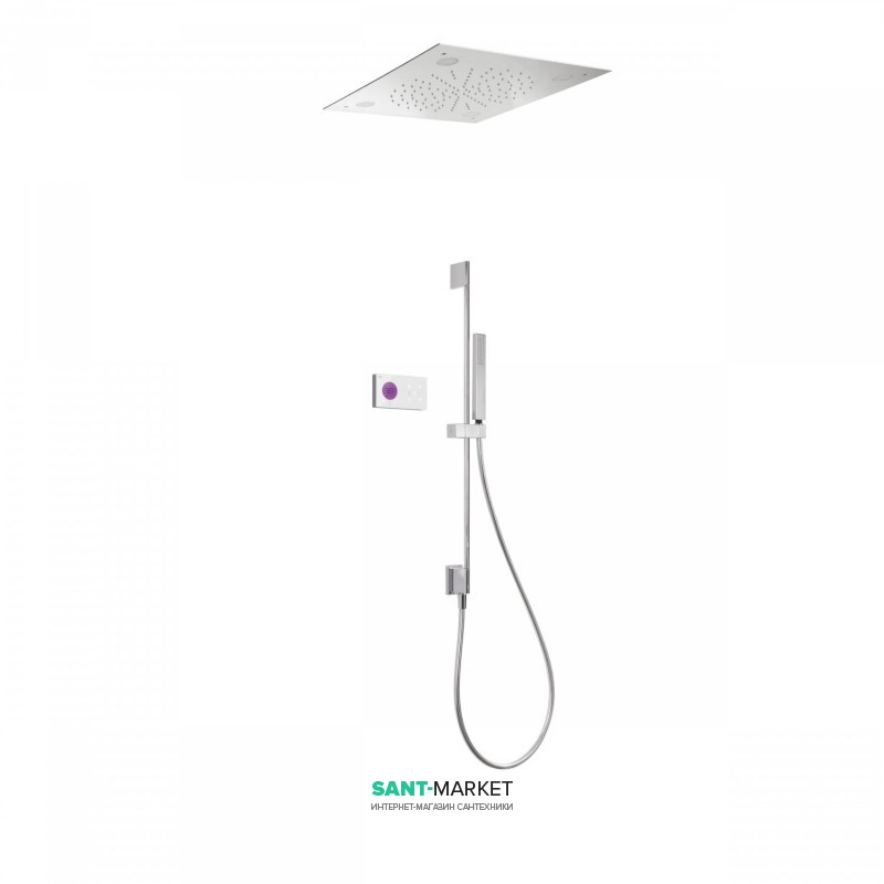 Електронна душова система прихованого монтажу Tres Shower Technology хромотерапія з термостатом хром/білий 09286585