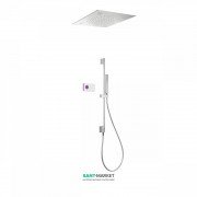 Электронная душевая система скрытого монтажа Tres Shower Technology хромотерапия с термостатом хром/белый 09286585