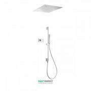 Электронная душевая система скрытого монтажа Tres Shower Technology хромотерапия с термостатом хром/белый 09286585
