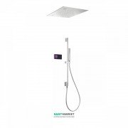 Электронная душевая система скрытого монтажа Tres Shower Technology хромотерапия с термостатом хром/черный 09288585