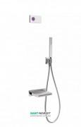 Электронная душевая система скрытого монтажа Tres Shower Technology с термостатом и каскадным изливом хром/белый 09286553