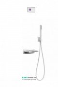 Электронная душевая система скрытого монтажа Tres Shower Technology с термостатом и каскадным изливом белый матовый/белый 09286553BM
