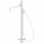 Смеситель для ванной Tres Study colors напольный с ручным душем белый матовый 26247002BM