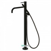 Смеситель для ванной Tres Study colors напольный с ручным душем черный матовый 26247001NM