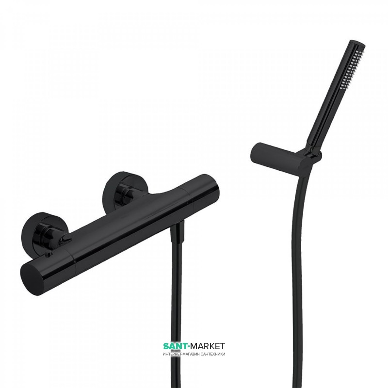 Термостат для душа Tres Study colors с ручным душем черный матовый 26116209NM