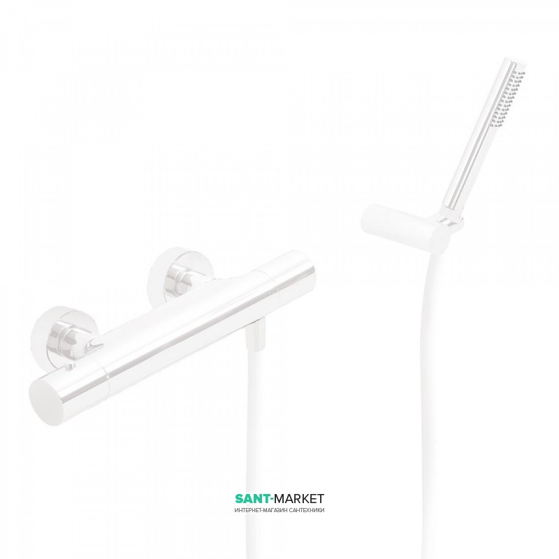 Термостат для душу Tres Study colors з ручним душем білий матовий 26116209BM