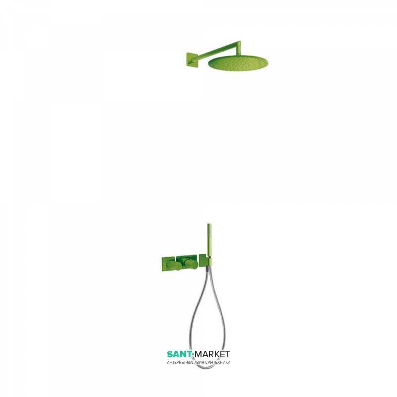 Душевая система Tres Block System colors термостатическая зеленый 20735201TVE