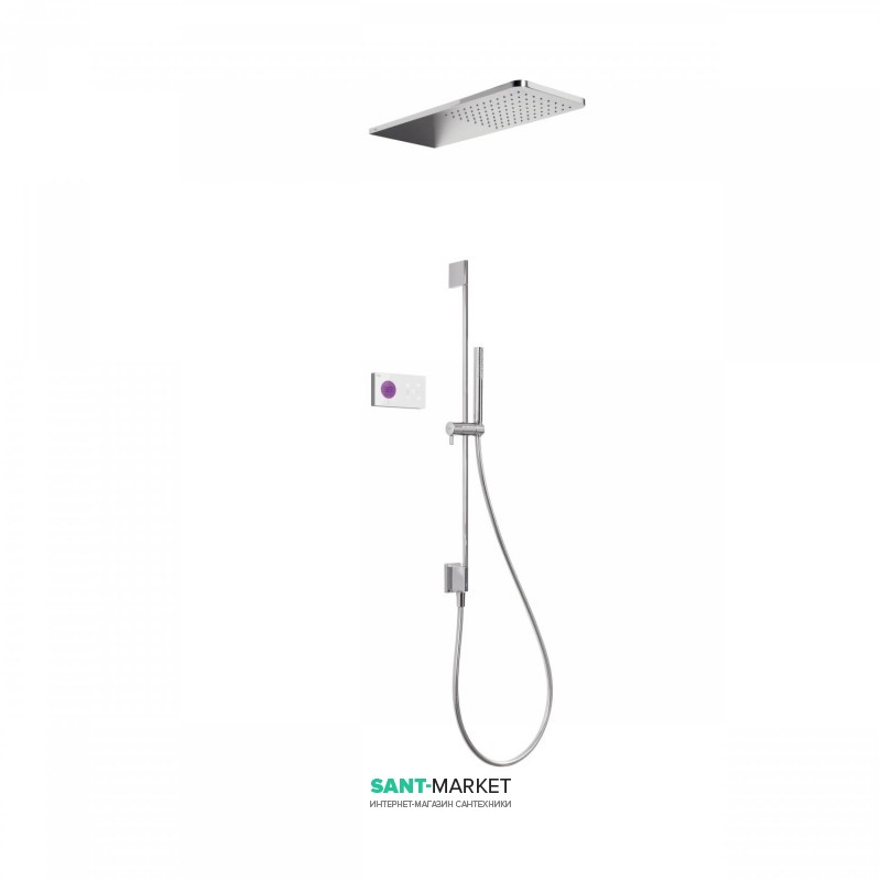 Електронна душова система прихованого монтажу Tres Shower Technology з термостатом хром/білий 09286582