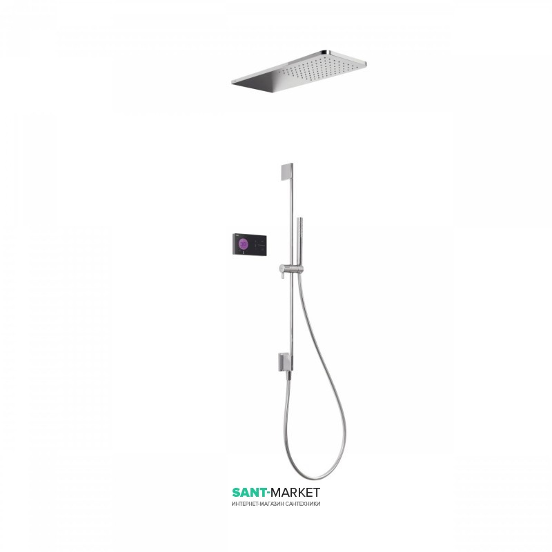 Електронна душова система прихованого монтажу Tres Shower Technology з термостатом хром/чорний 09288582