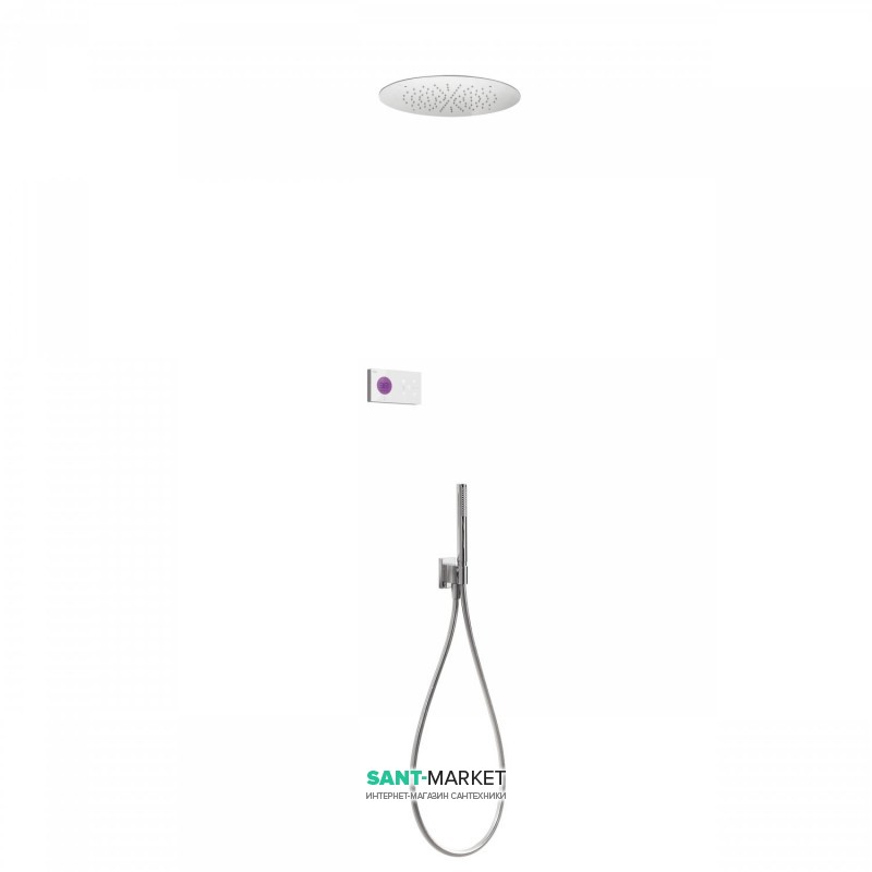 Електронна душова система прихованого монтажу Tres Shower Technology з термостатом хром/білий 09286555