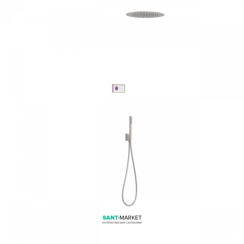 Электронная душевая система скрытого монтажа Tres Shower Technology с термостатом сталь/белый 09286555AC