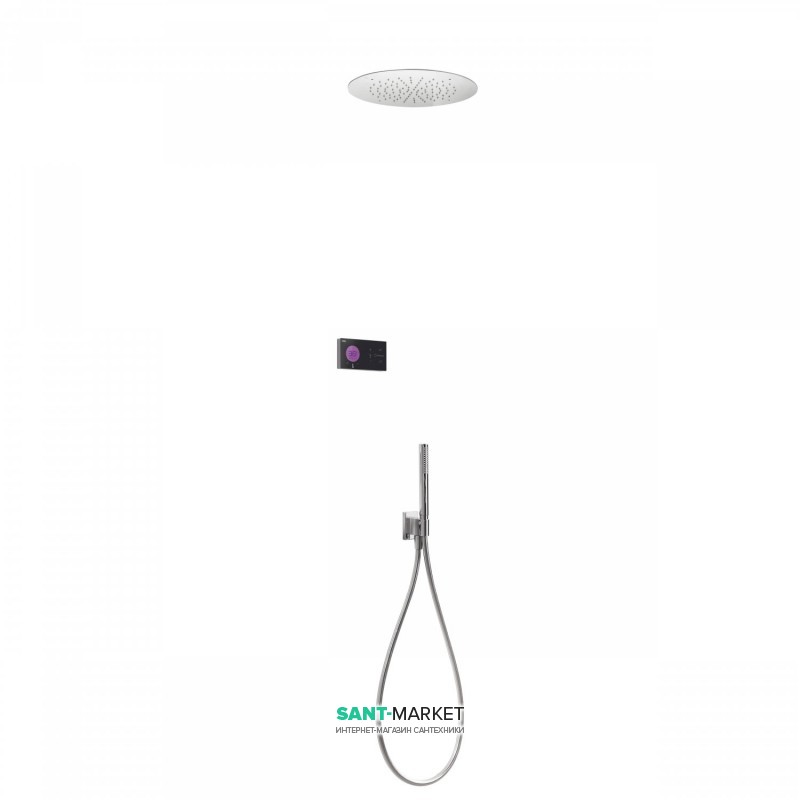 Електронна душова система прихованого монтажу Tres Shower Technology з термостатом хром/чорний 09288555