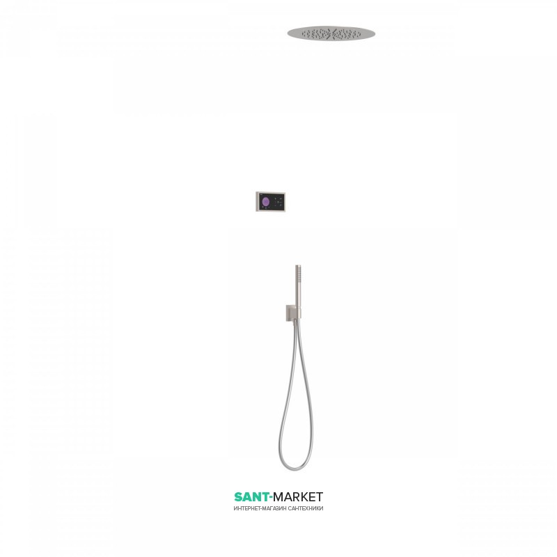 Електронна душова система прихованого монтажу Tres Shower Technology з термостатом сталь/чорний 09288555AC