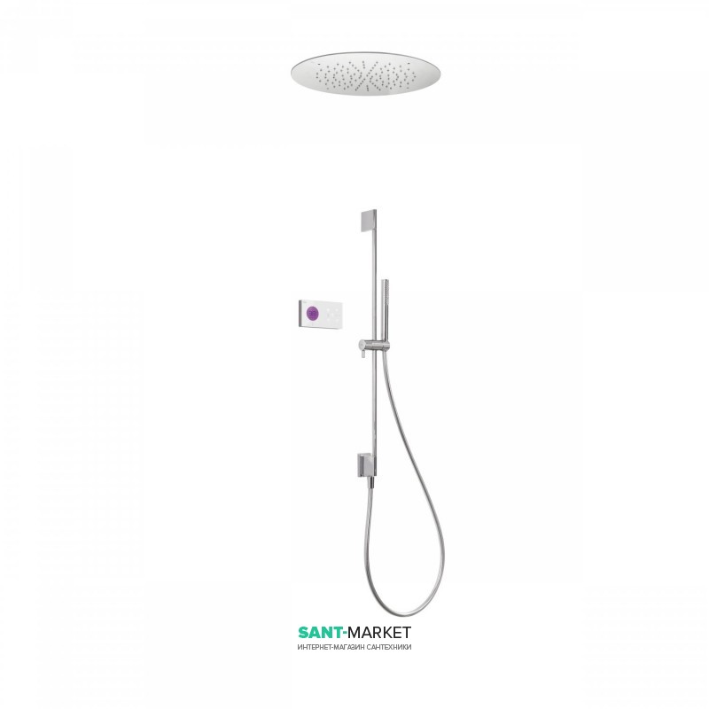 Электронная душевая система скрытого монтажа Tres Shower Technology с термостатом хром/белый 09286583
