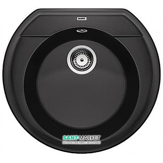 Мийка для кухні Blanco Rondoval 45 кругла з отвором під змішувач чорний 525962