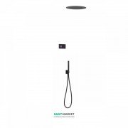 Электронная душевая система скрытого монтажа Tres Shower Technology с термостатом черный матовый/черный 09288555NM