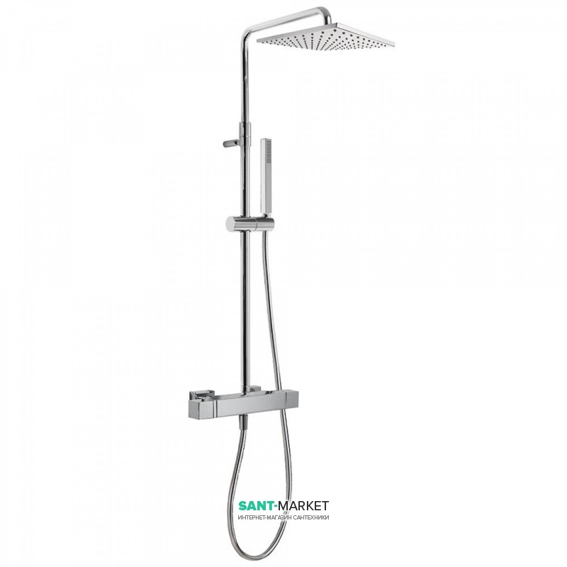 Душевая стойка Tres Cuadro-Tres термостатическая c верхним и ручным душем хром 00719501