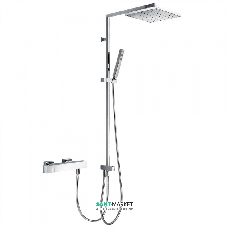 Душевая стойка Tres Cuadro-Tres термостатическая c верхним и ручным душем хром 107964