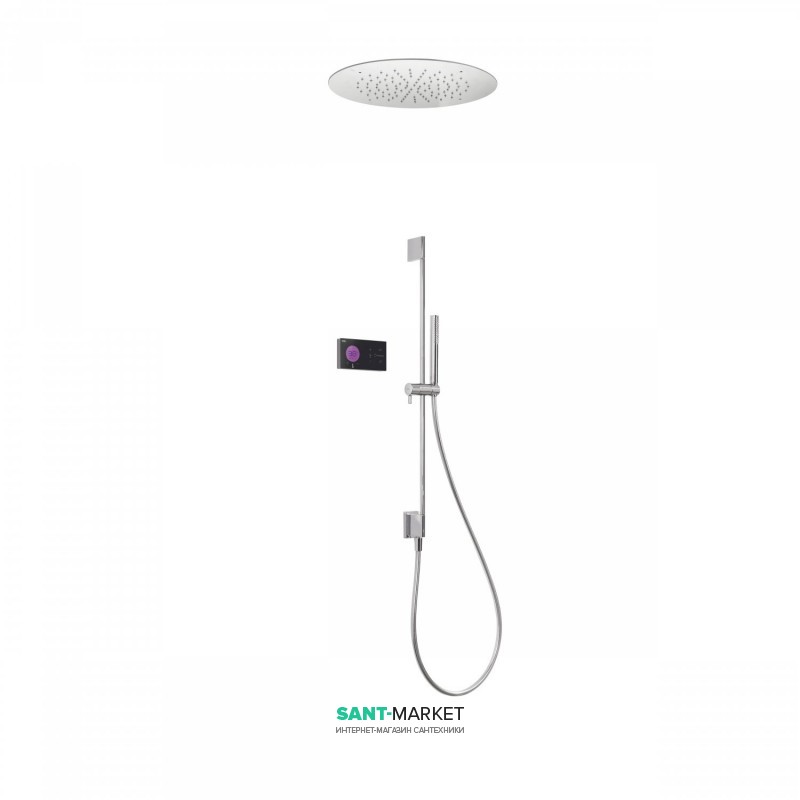 Електронна душова система прихованого монтажу Tres Shower Technology з термостатом хром/чорний 09288583