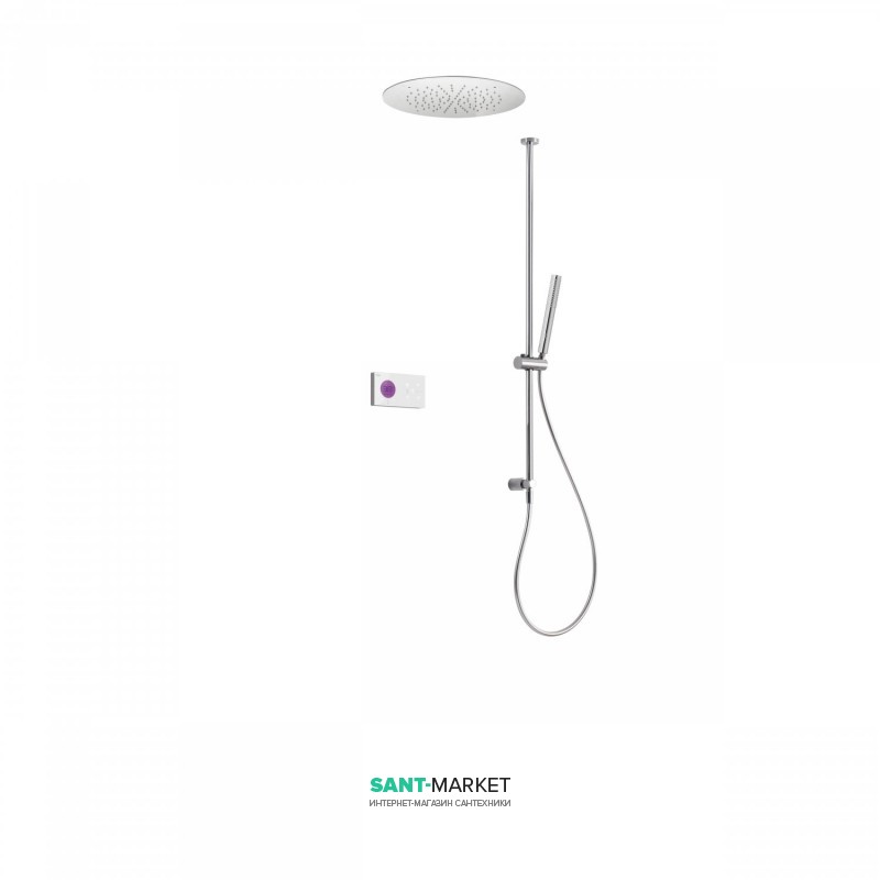 Электронная душевая система скрытого монтажа Tres Shower Technology с термостатом хром/белый 09286565
