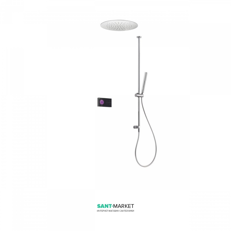 Електронна душова система прихованого монтажу Tres Shower Technology з термостатом хром/чорний 09288565