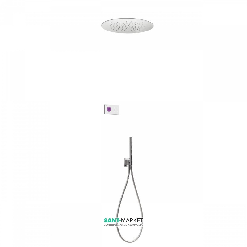 Електронна душова система прихованого монтажу Tres Shower Technology з термостатом хром/білий 09286557