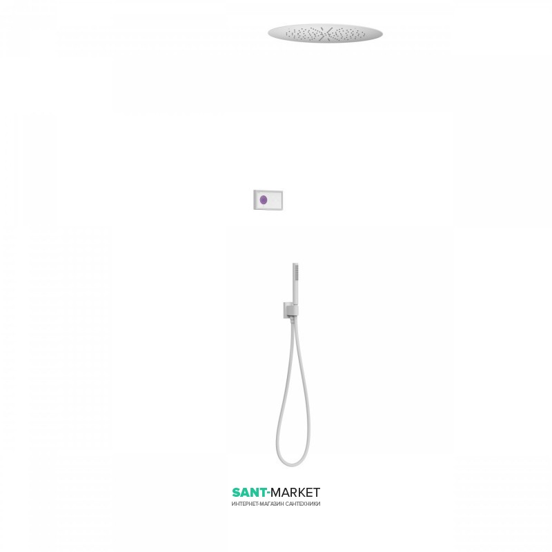 Электронная душевая система скрытого монтажа Tres Shower Technology с термостатом белый матовый/белый 09286557BM