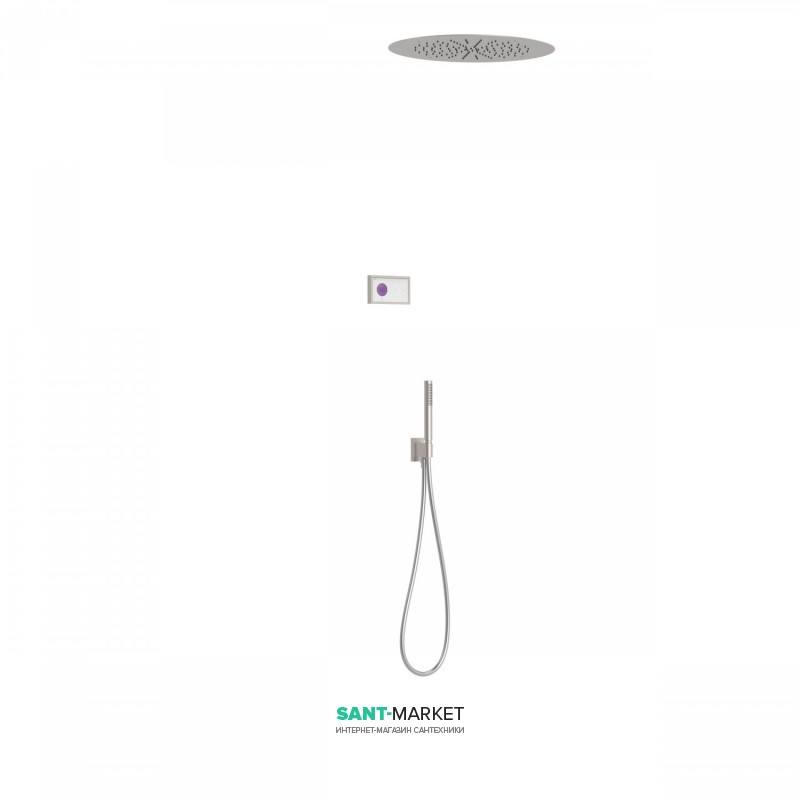 Электронная душевая система скрытого монтажа Tres Shower Technology с термостатом сталь/белый 09286557AC