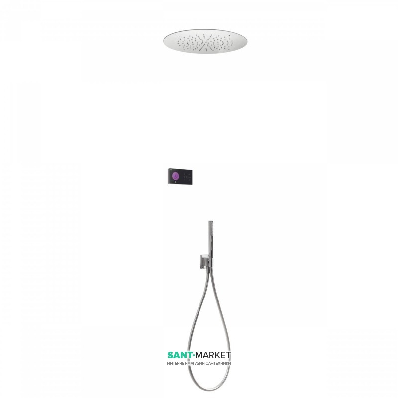 Электронная душевая система скрытого монтажа Tres Shower Technology с термостатом хром/черный 09288557