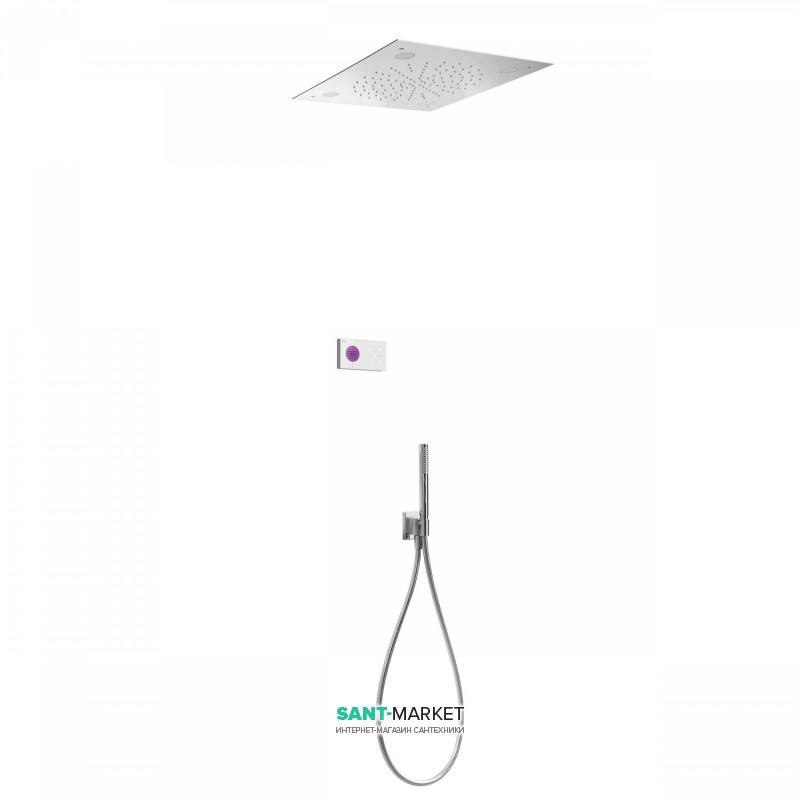 Електронна душова система прихованого монтажу Tres Showers Technology хромотерапія з термостатом хром/білий 09286566