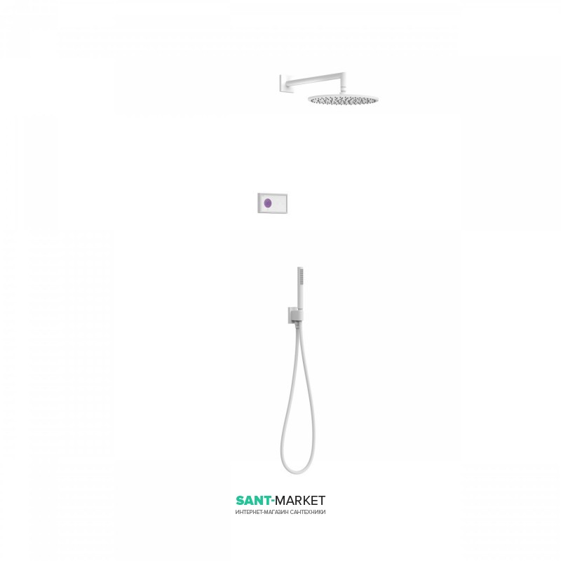 Електронна душова система прихованого монтажу Tres Shower Technology з термостатом білий матовий/білий 09286558BM