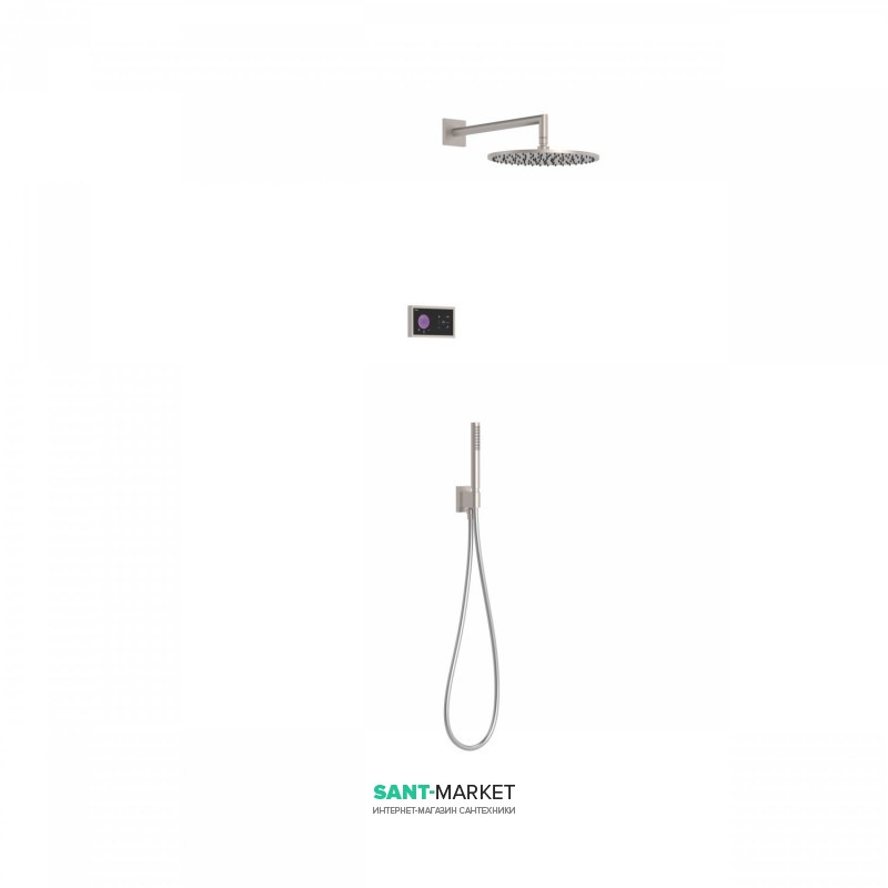 Електронна душова система прихованого монтажу Tres Shower Technology з термостатом сталь/чорний 09288558AC