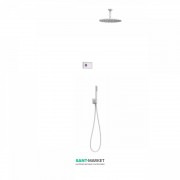 Електронна душова система прихованого монтажу Tres Shower Technology з термостатом білий матовий/білий 09286567BM