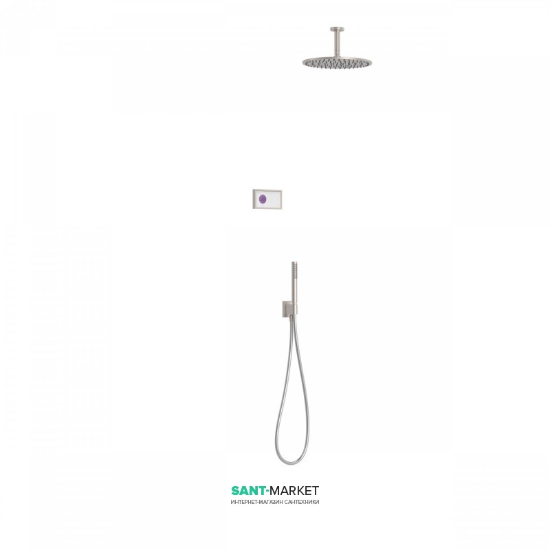 Электронная душевая система скрытого монтажа Tres Shower Technology с термостатом сталь/белый 09286567AC