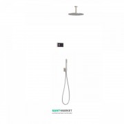 Електронна душова система прихованого монтажу Tres Shower Technology з термостатом сталь/чорний 09288567AC