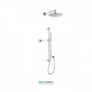Електронна душова система прихованого монтажу Tres Shower Technology з термостатом і штангою хром/білий 09286568