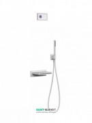 Электронная душевая система скрытого монтажа Tres Shower Technology с термостатом и каскадным изливом белый матовый/белый 09286556BM
